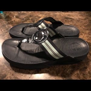 FitFlop Navy & Teal Wedge Flip Flops